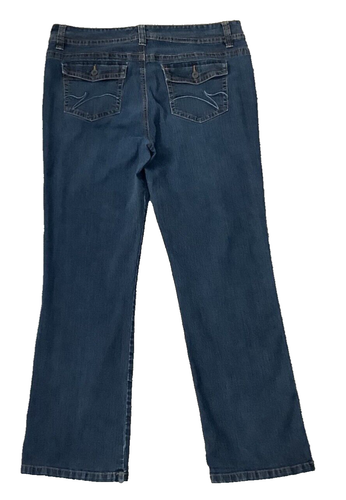 Gloria Vanderbilt Jeans Womens Size 16 Blue Denim Boot Cut Embroidered EUC - Picture 2 of 3