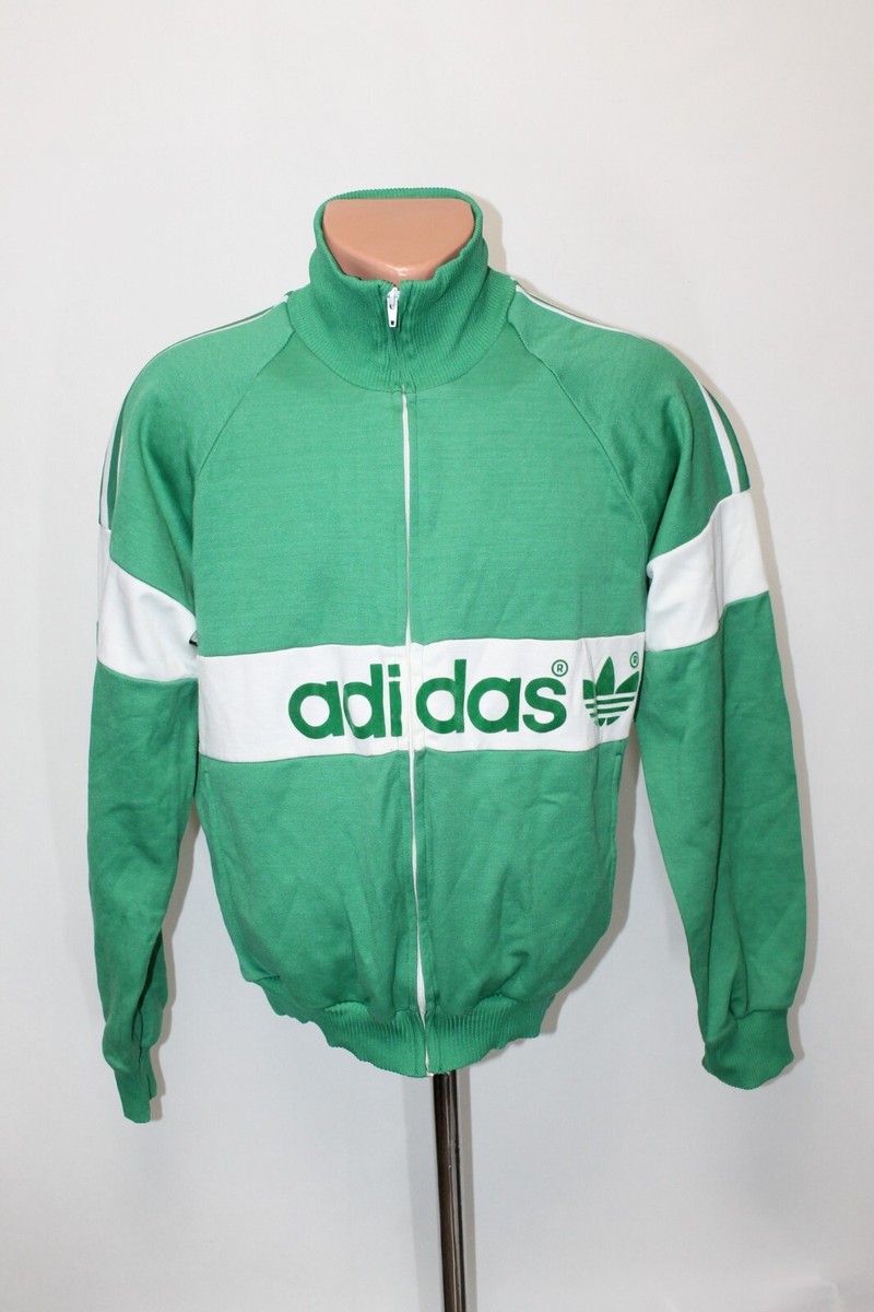 Adidas Vintage Jacket Top Track 70s 80s Green White Mens Adidas Vintage Jacket Top Track 70s 80s Green White Mens