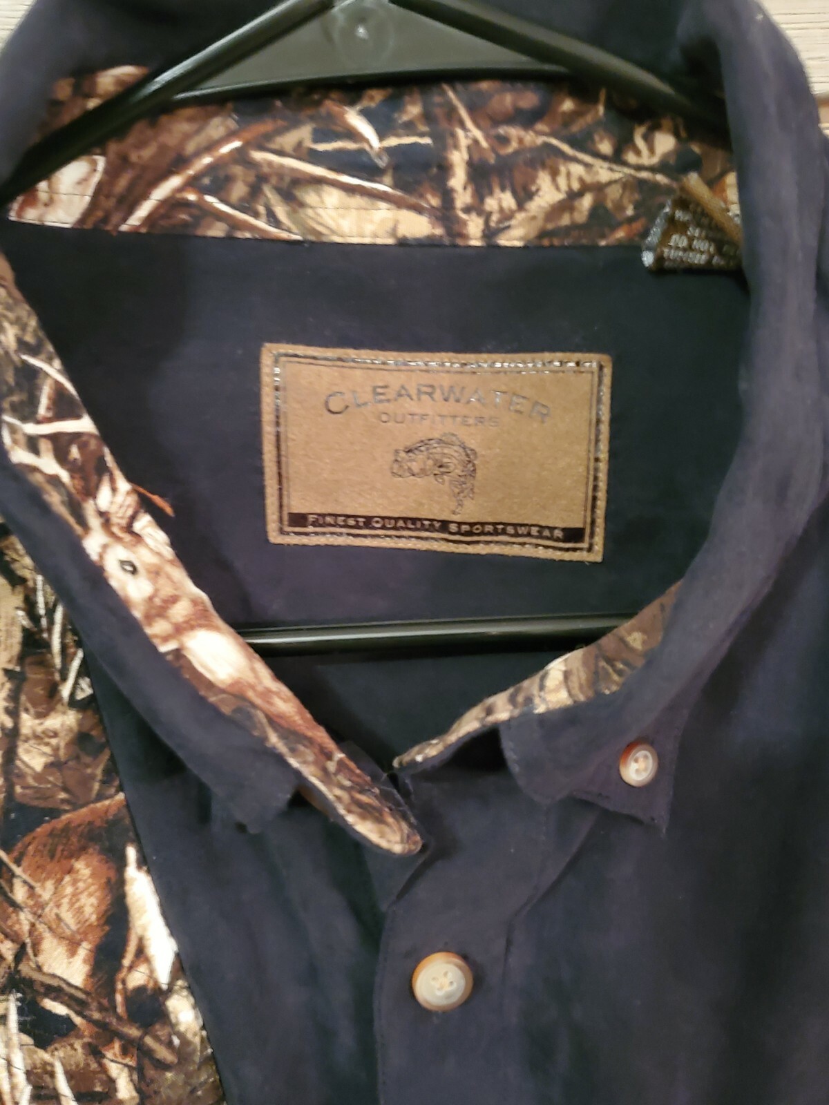 Clearwater Outfitters Long Sleeve Button Up Black Camo Shooting Shirt