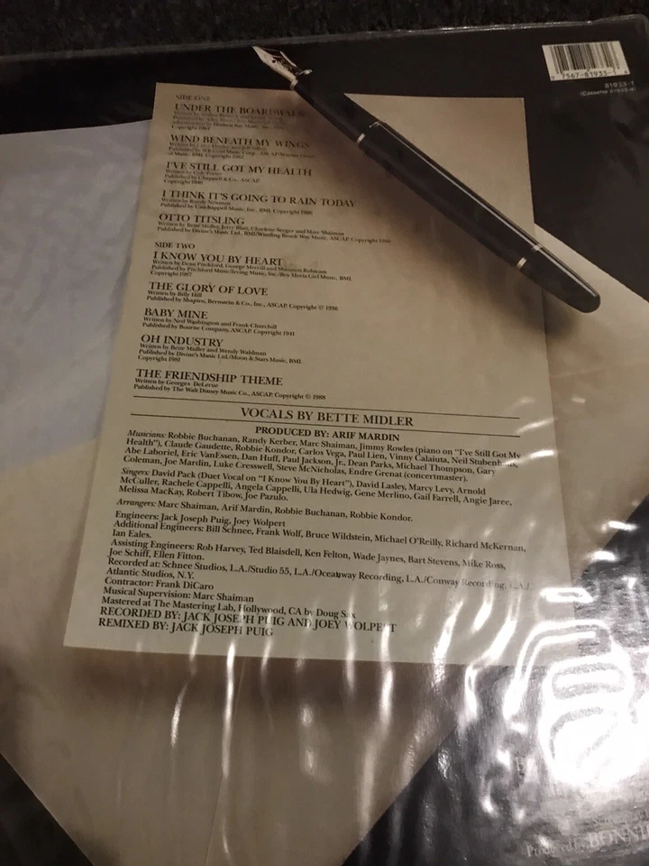 Bette Midler Beaches Original Soundtrack Recording 1988 Vintage Vinyl Record LP - Image 3 of 4