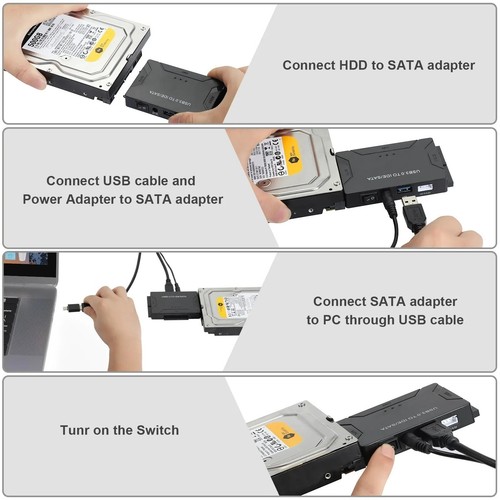 USB 3.0 auf SATA IDE HDD Adapter 3.5/2.5 HDD SSD Docking 3 in 1 USB - Bild 9 von 13