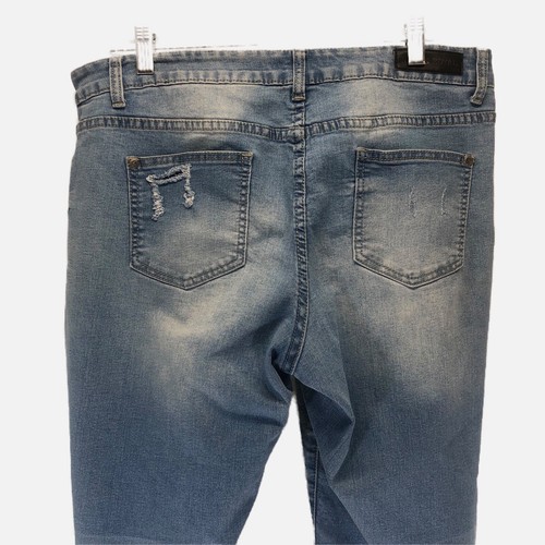 Rock & Royal Classic Denim Jeans Womens Size 16 Distressed Destroyed Stretch - Picture 4 of 8