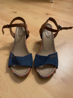 s oliver keilsandalette blau