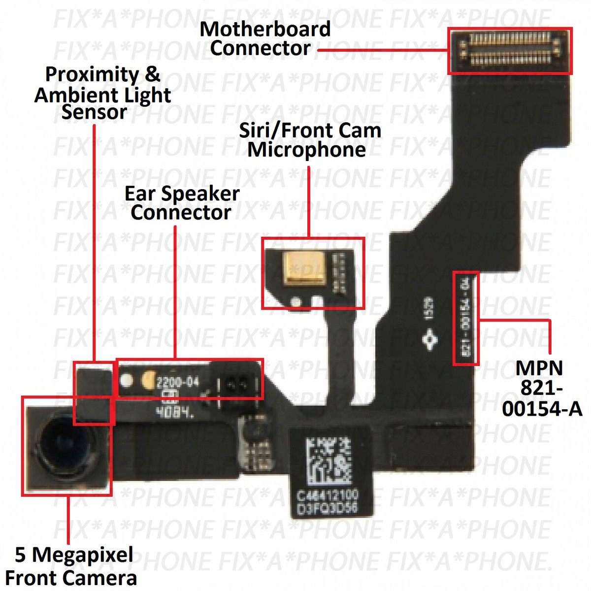 For iPhone 6S Plus Front Camera Flex With Proximity Sensor Mic With Ear  Speaker
