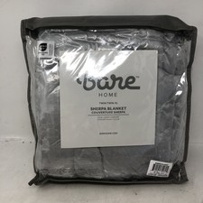 Bare Home Sherpa Blanket Twin/Twin Xl Light Grey