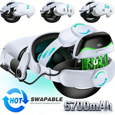 10000mAh/6700mAh Akku VR Headstrap für Meta Quest 3/3S/2 Akku Headstrap Quest 3
