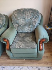 Green Fabric Armchair / Sofa Chair – Comfortable & Classic Style- Used