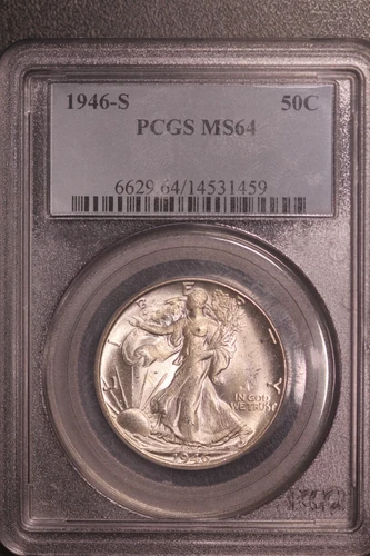 1946 S  | WALKING LIBERTY SILVER HALF DOLLAR | PCGS MS 64 | LOT A-12