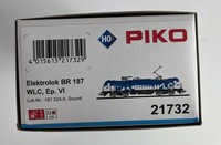 Piko 21732 H0 Dc E-Lok Br 187 Wlc Vi + Plux22 Dec. Sound