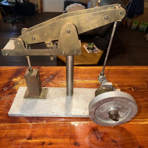 Vintage Brass And Aluminum Walking Beam Engine Model. Excellent