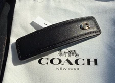 COACH C SIGNATURE LEATHER BARRETTE:NWT Black CV161