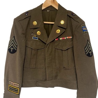 WWII 71st Signal Battalion Army Photographer Ike Jacket Japanese Made Patches DI