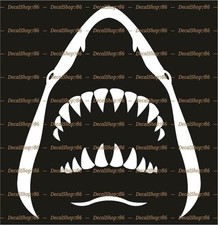Shark Jaws Silhouette - Outdoor Sports - Car Vinyl Die-Cut Peel N' Stick Decals