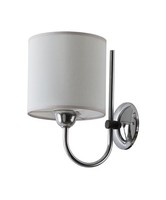 Moderne Wandleuchte Reka Stoff Schirm Grau Chrom E27 Wandlampe Flur Schlafzimmer