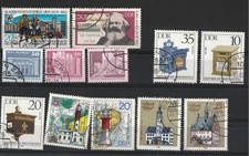 Timbres anciens de RDA (ex Allemagne de l'est), lot de 39 timbres, 4 scans