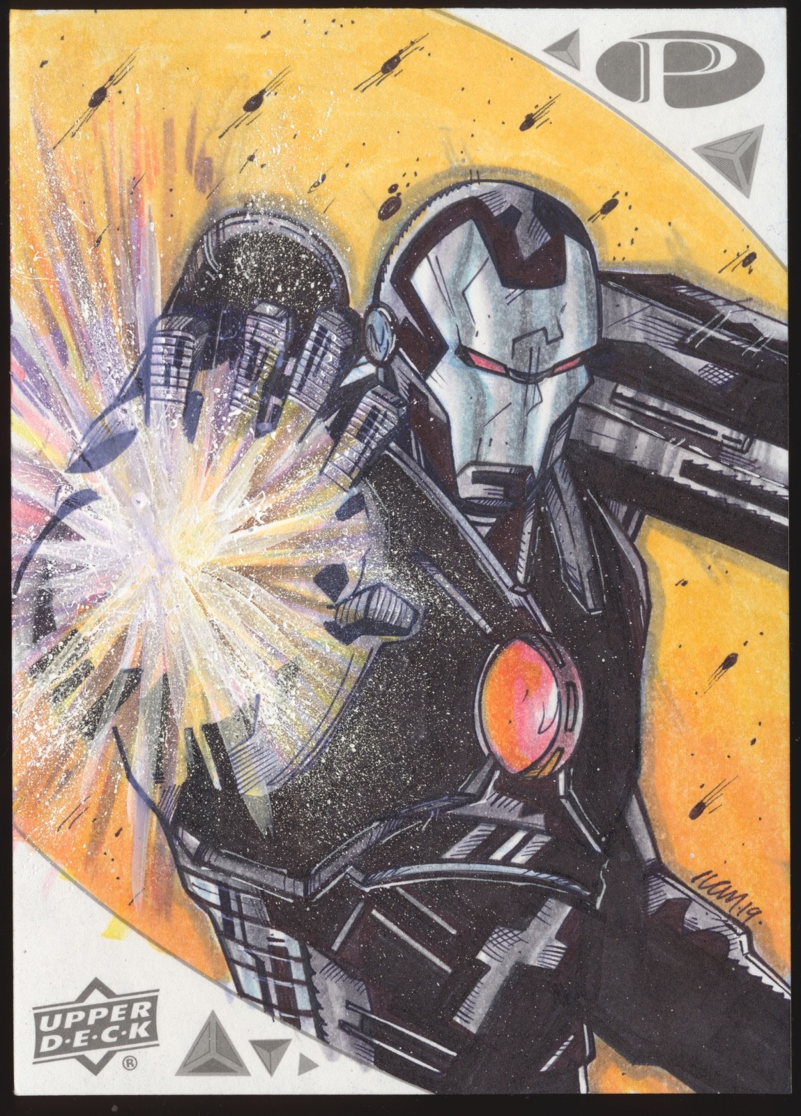 2019 MARVEL PREMIER WAR MACHINE OVERSIZED 5X7 SKETCH IVAN RODRIGUEZ!