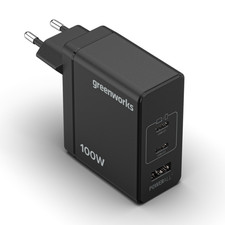 Greenworks 100W USB-C Schnell-Ladegerät 2 US...