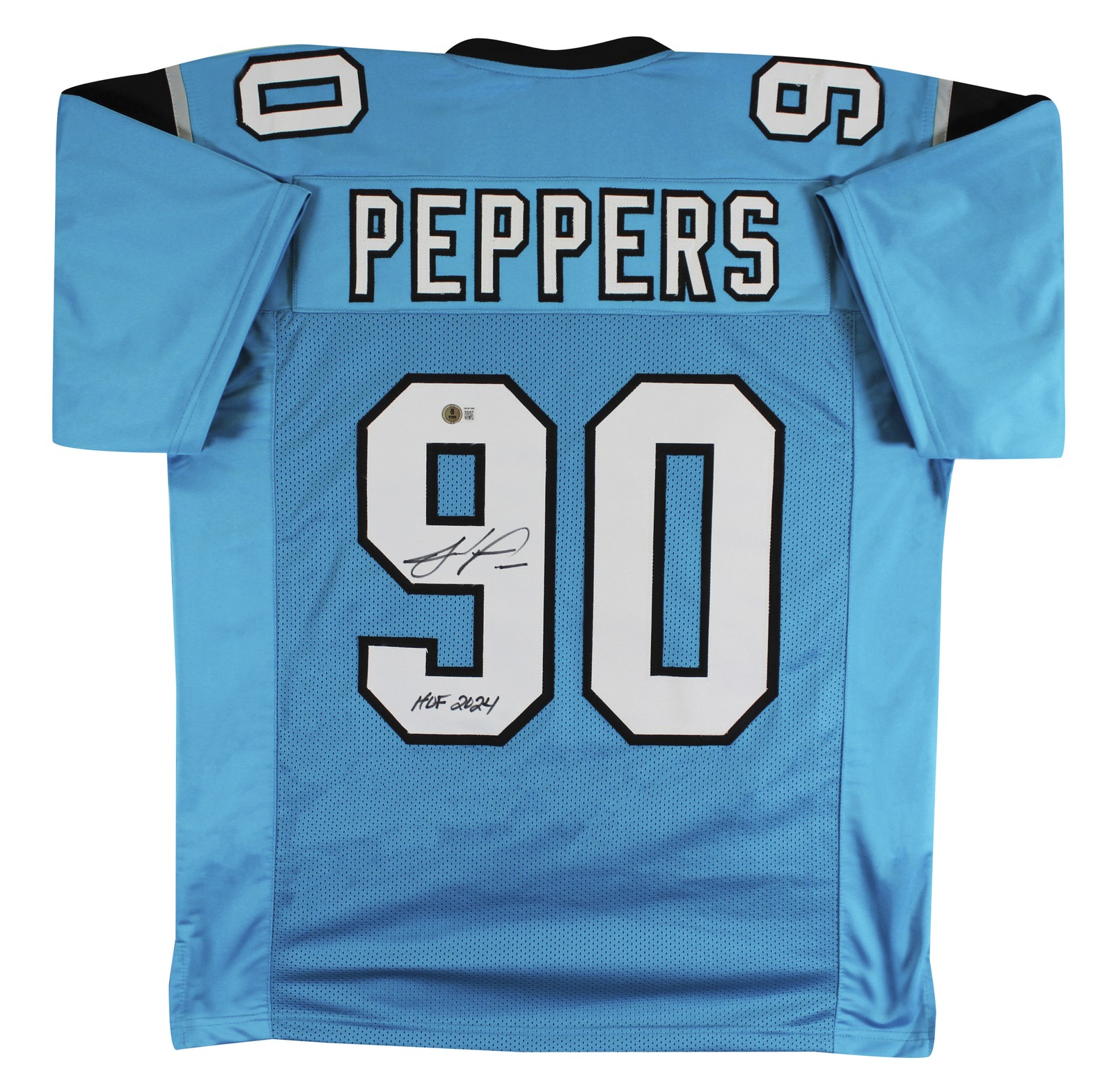 Julius Peppers Autographed Signed Carolina Panthers "HOF 2024" Authentic Teal Pro Style Jersey BAS Witnessed 