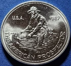A 1987 Engelhard 1oz Silver American Prospector Round. Vintage!!!
