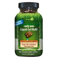 Irwin Naturals, Only One Liquid-Gel Multi With Iron, 60 Softgels - EXP: 07/2027