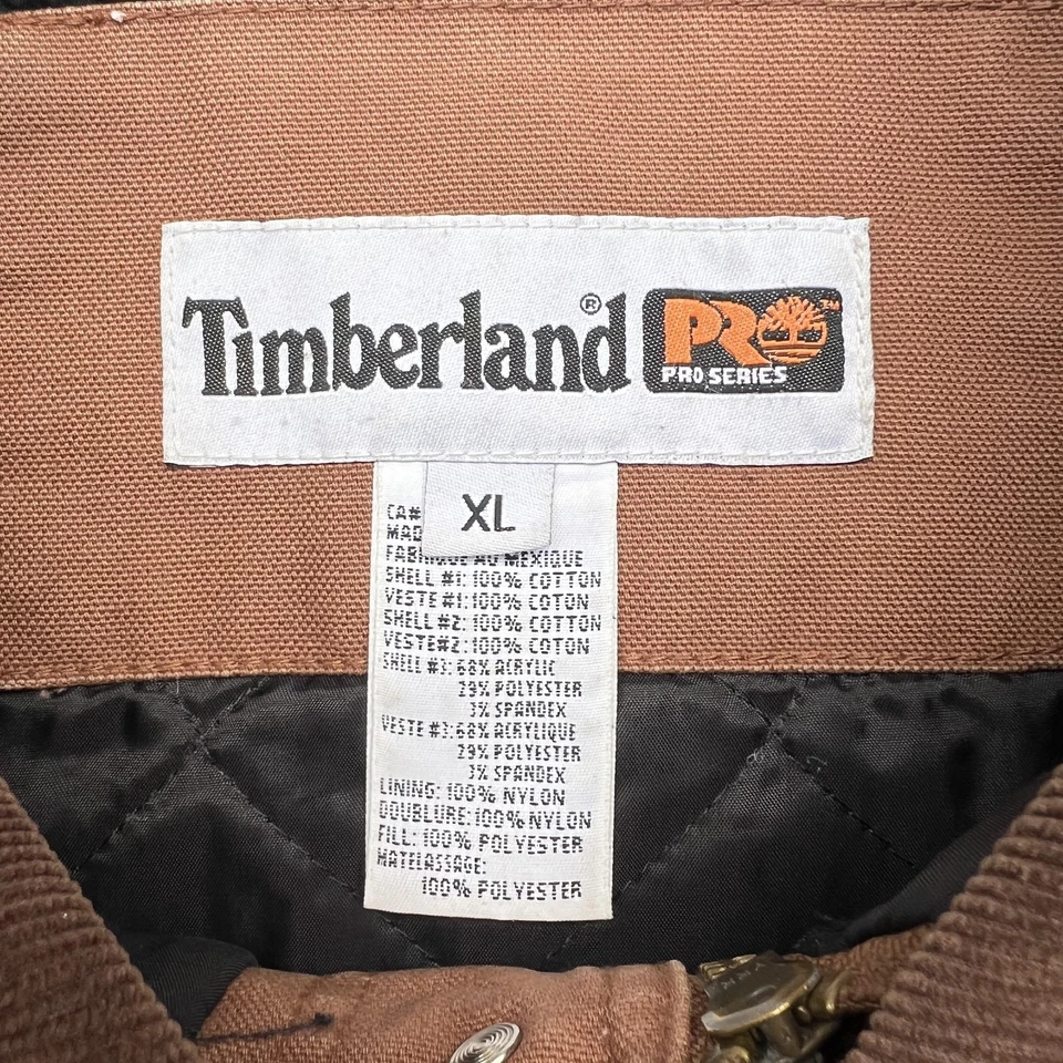 De Colección Timberland Pro Series Chaqueta Abrigo Para Hombres XL Marrón Lona Cuadrado Carhartt Detroit Foto 3 de 4