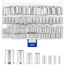 166PCS Wire Ferrules Kit, Silver Plated Copper Crimp Terminal Connector 8 Sizes