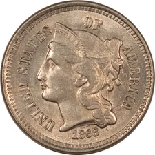 1868 THREE CENT NICKEL - UNCIRCULATED!