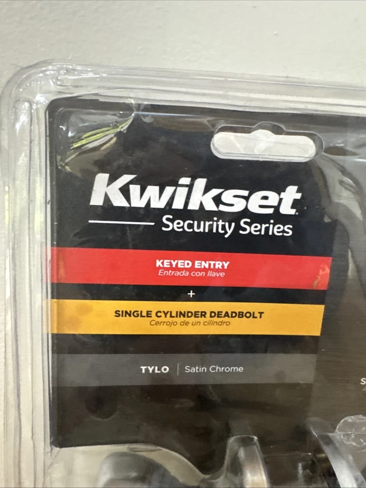 Juego de seguridad Kwikset Tylo 2 perillas de entrada 2 cerrojos cromo satinado 92420-036 ¡Nuevo! Foto 3 de 4