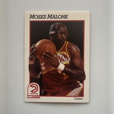 NBA Hoops 1991-92 Moses Malone #2 Atlanta Hawks Base Set Basketball Card