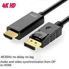 4K Display Port DP to HDMI Cable Adapter Converter 2160P 60Hz HDR UHD Dolby 6Ft