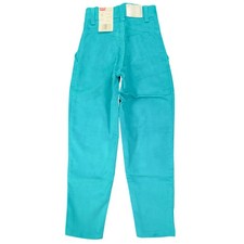Levi's Vintage 80s Girls 8 Slim Teal Corduroy Pants NWT