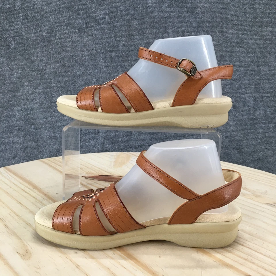 Sas Tripad Comfort Sandals Womens 5 Wide Huarache Ankle Strap Brown Casual Wedge - Image 2 of 4