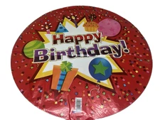 Lot of 100 Anagram 17" Foil Mylar Happy Birthday Balloons Party Red w/ Graphic