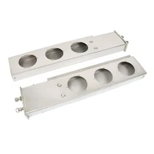 30 in Stainless Steel Mud Flap Hanger with Light Cutouts 2.5 in Bolt Spacing 