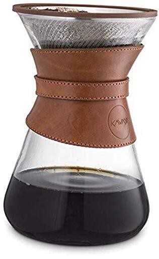 With Reusable Stainless Steel Drip Pour Over Carafe