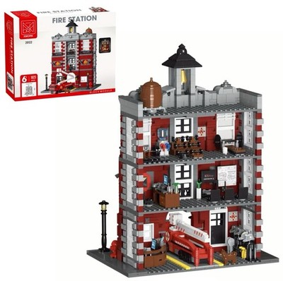 Fire Station Building Block Set Modular Bricks Garage Truck 1823pcs Toy Kit