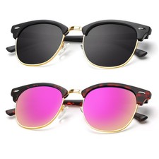 Polarized Sunglasses for Men and Women Semi-Rimless Frame Driving Sun glasses...