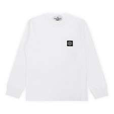 Stone Island 24 S/S Stone Kids Logo Patch Long Sleeve T-Shirt (White) 71705238