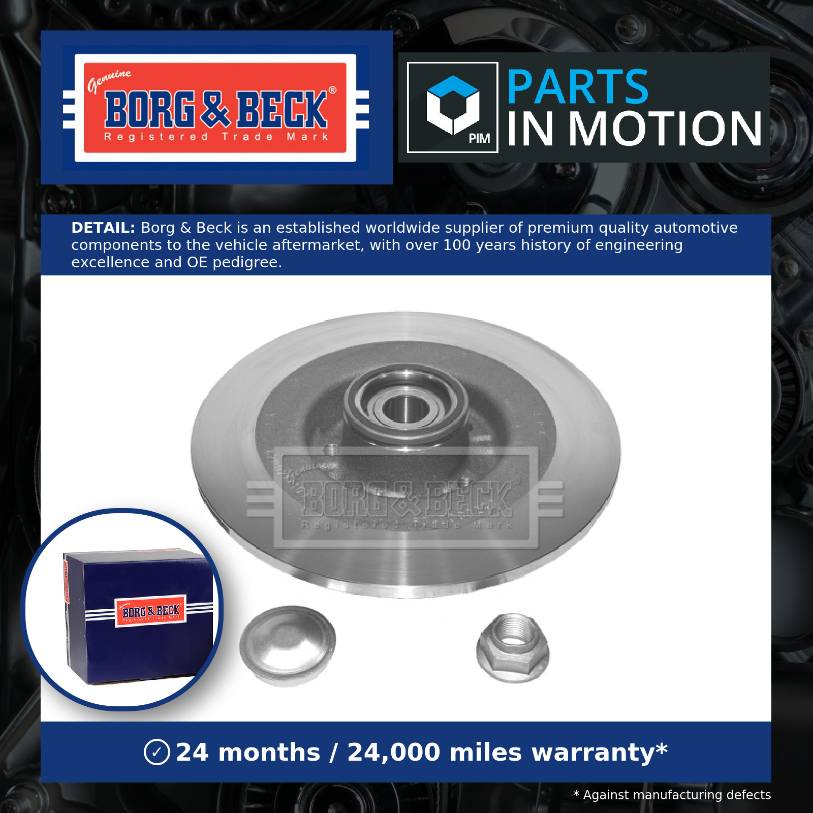 Wheel Bearing Kit Rear BWK981 Borg & Beck 8200244108 8200649353 Quality New