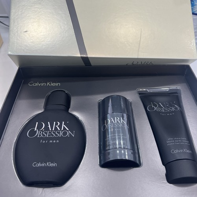 #ad DARK OBSESSION by CALVIN KLEIN 3 Pcs Set 3.4 oz EDT Spray A S Balm SG Men $220.00