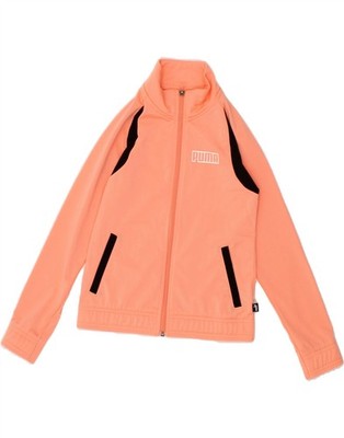 Puma Mädchen Trainingsanzug Oberteil Jacke 9-10 Jahre orange Polyester BJ04