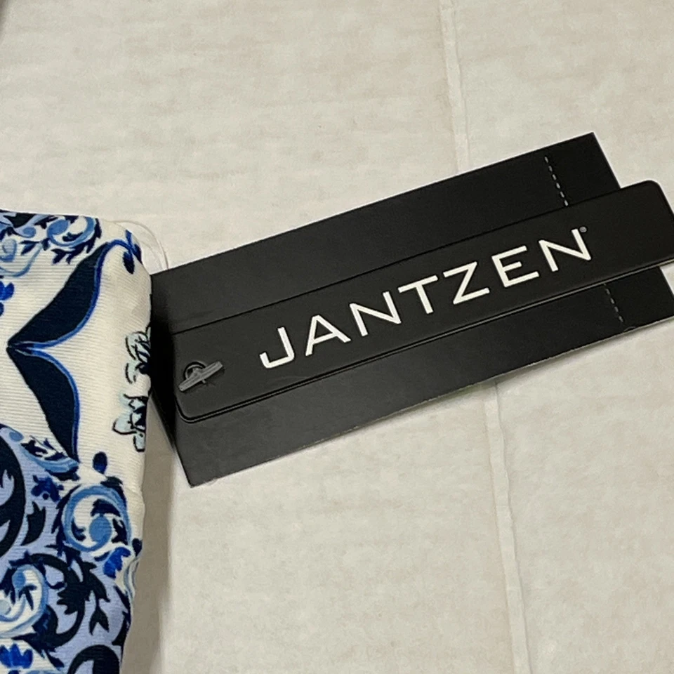 Traje de baño Jantzen para mujer 8 mezclado azul floral de una pieza preppy vacaciones en la playa Foto 3 de 4