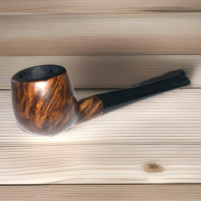 Vintage Italian Briar Estate Pipe Gycøø Flame Grain Billiard   5.25''   Italy