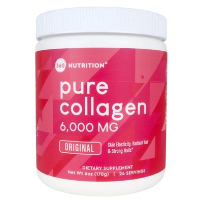 Non GMO Pure Collagen 6,000 MG. 6 Oz. 360 Nutrition Exp: 11/2030