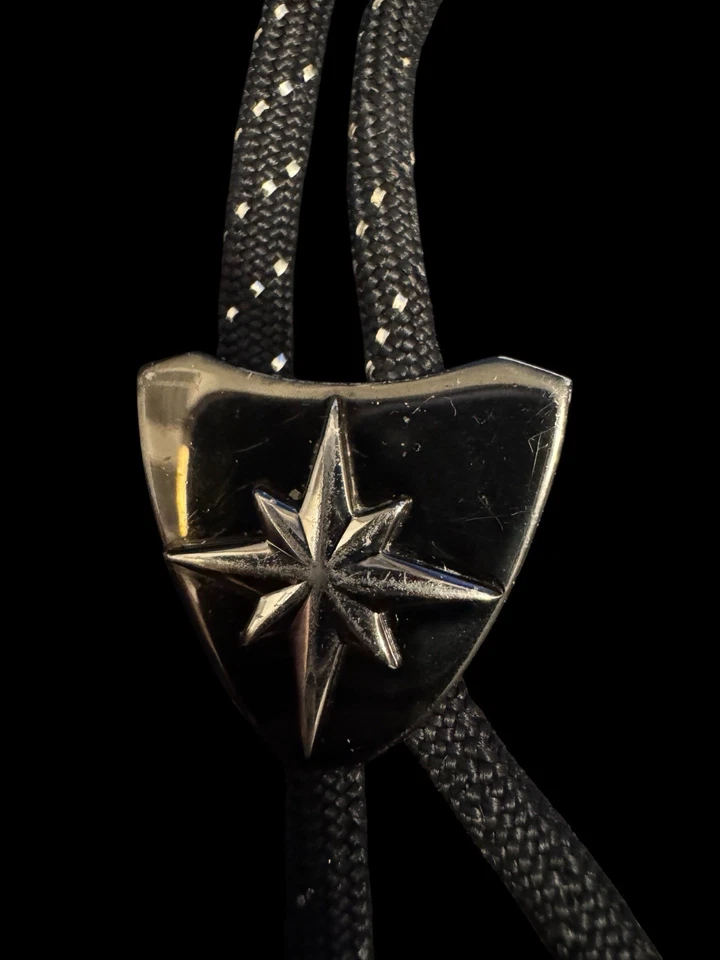 Corbata Bolo Hickok Estilo Nativo Americano Negro Tono Plata Estrella Celestial Z2 Foto 2 de 4