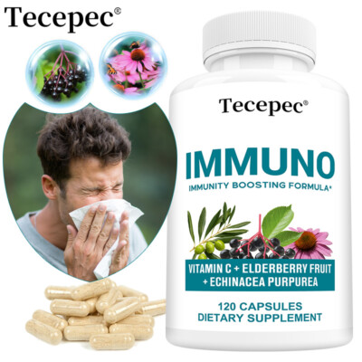 Immuno, Immune Support Supplement with Elderberry & Zinc, Vitamin C