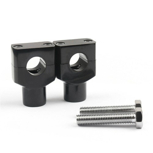 Black 1'' Handlebar Mount Clamp Risers For Harley Dyna Sportster Softail Touring - Picture 3 of 12