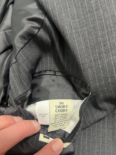 Wilke-Rodriguez 36S 2PC Suit Blazer Men Wool Blend Pants 36S x 29 Black/Gray - Picture 9 of 15