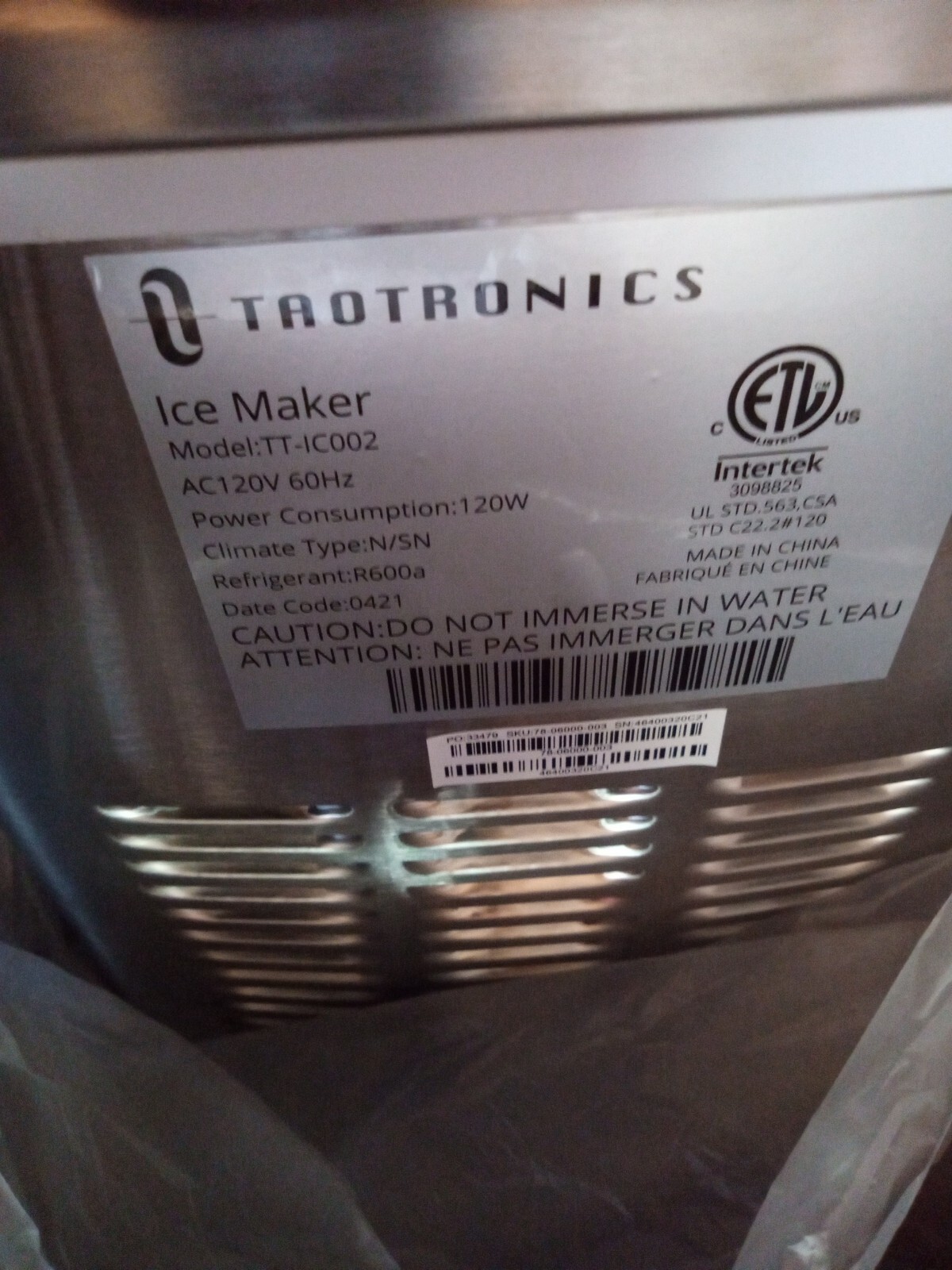 TaoTronics TT-IC002 Countertop Machine with LCD Display Self-Cleaning Function