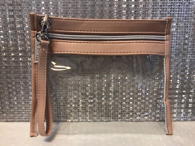 Feelunique Kosmetiktasche aus transparentem Kunststoff mit Reißverschluss Neu 19 cm x 16 cm